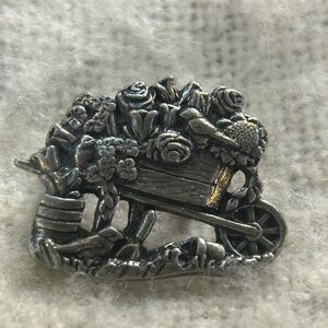 Floral Wheelbarrow Brooch birds and blood limited edition 2001